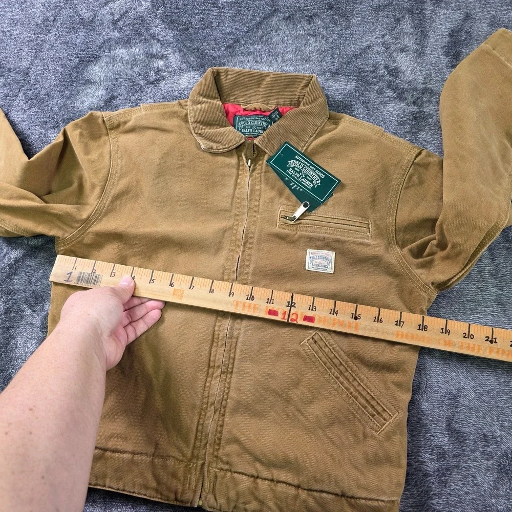 Ralph Lauren Polo Country Corduroy Collar Detroit Canvas Jacket Kids M 10-12
